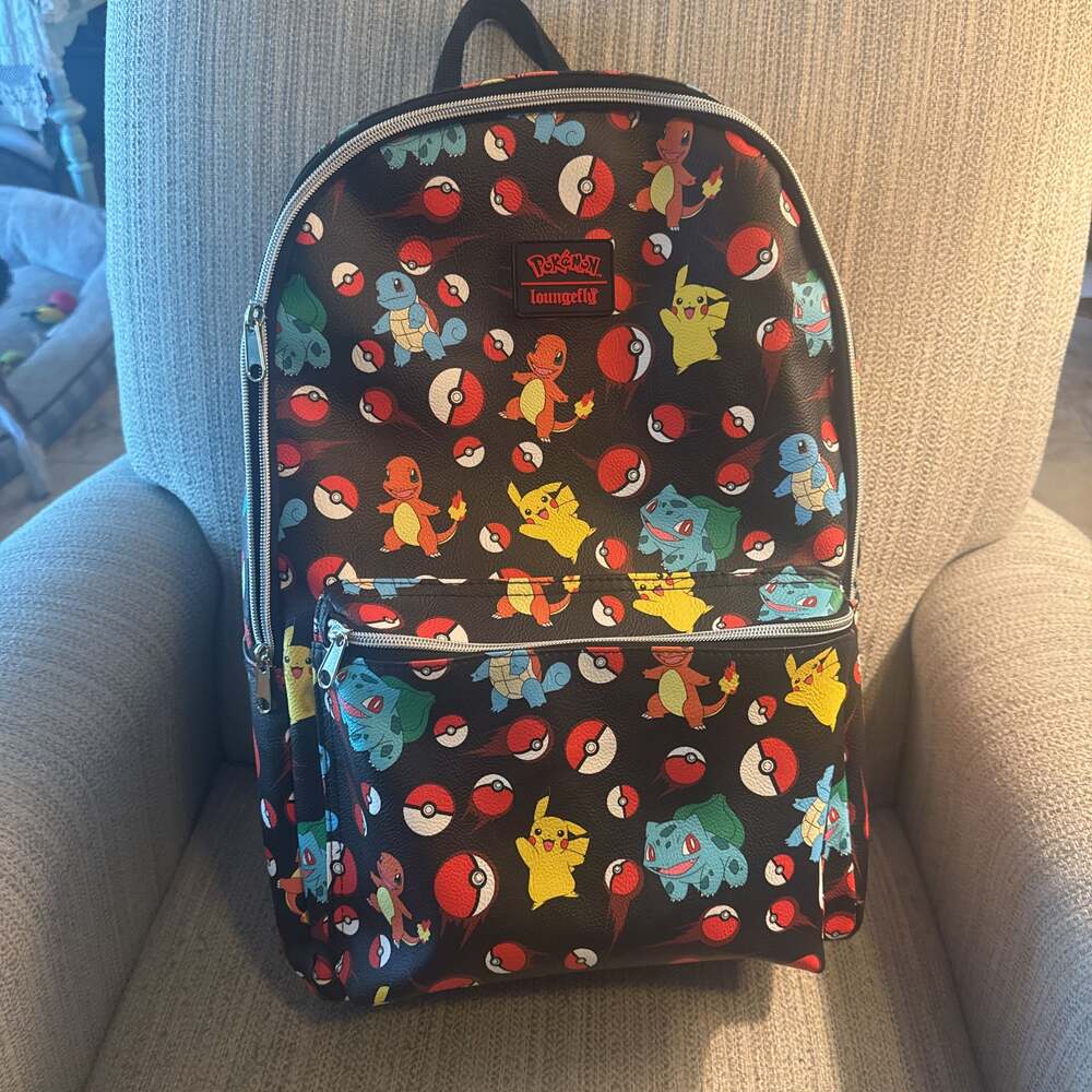 Pokemon Starters Loungefly Full Size Backpack All Over Print - New no tags